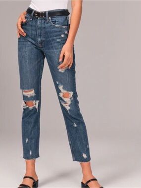 NWT Abercrombie High-Rise Mom Jeans Curve Love